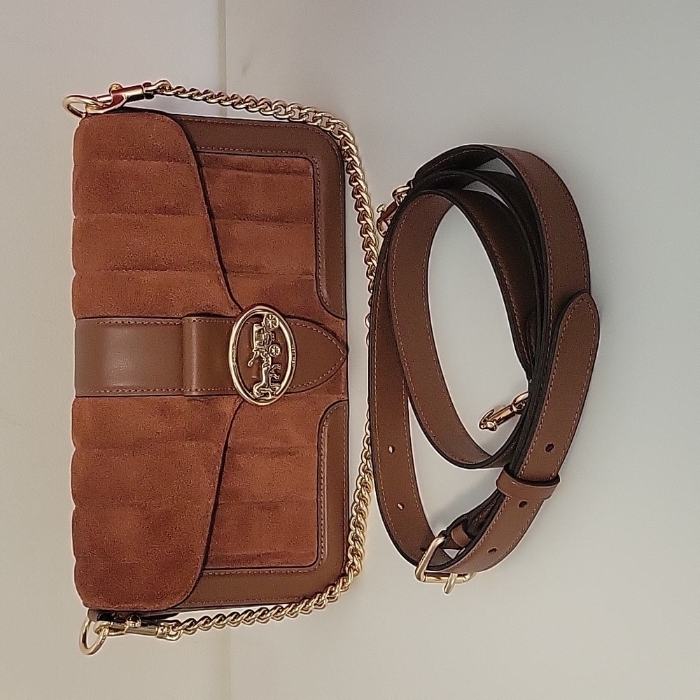 Coach Georgie Shoulder Bag Suede New